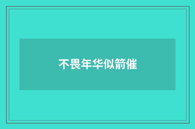 不畏年华似箭催