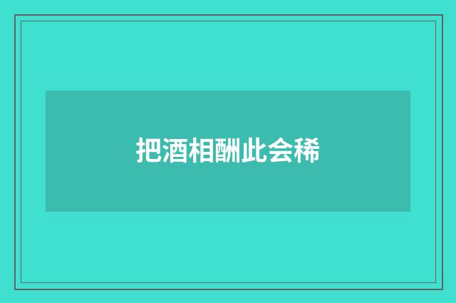 把酒相酬此会稀