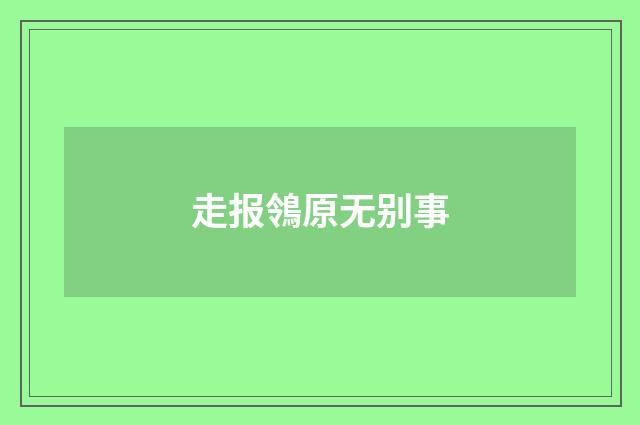 走报鴒原无别事