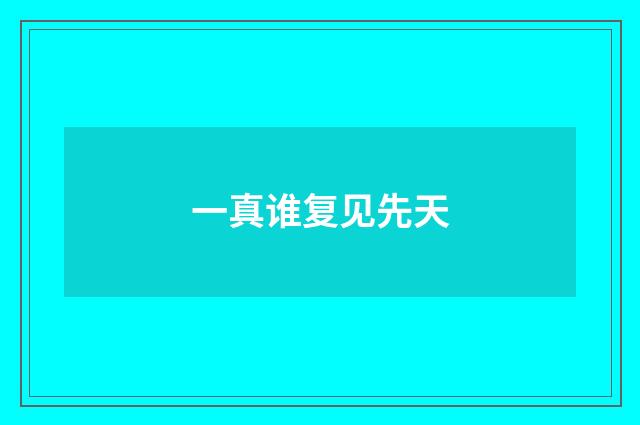 一真谁复见先天