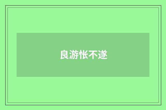 良游怅不遂