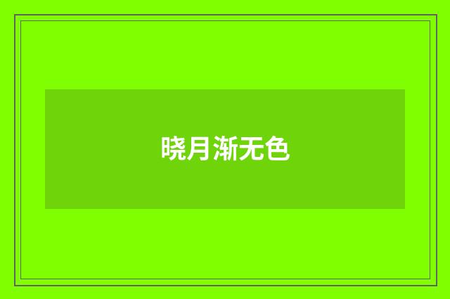 晓月渐无色