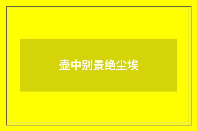 壶中别景绝尘埃