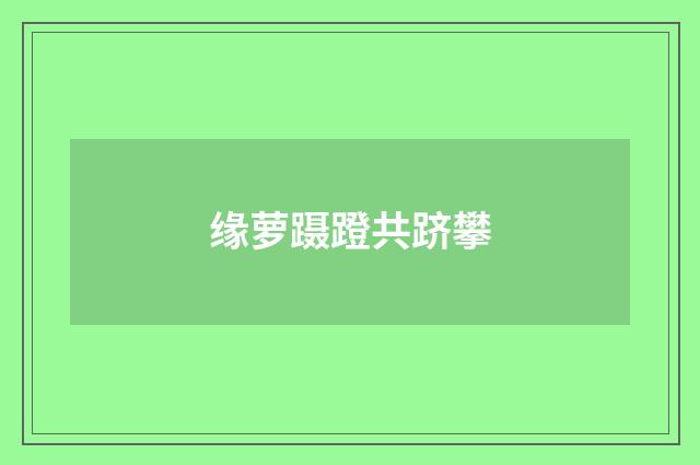 缘萝蹑蹬共跻攀