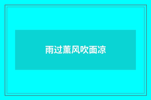 雨过薰风吹面凉