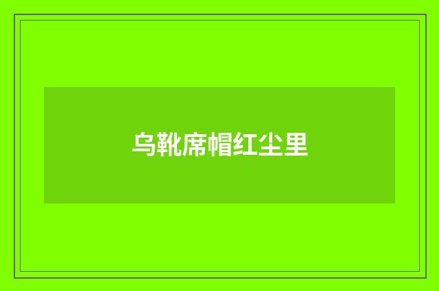 乌靴席帽红尘里