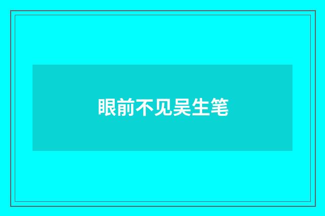眼前不见吴生笔