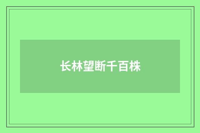 长林望断千百株