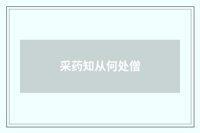 采药知从何处僧