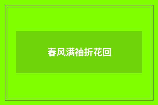 春风满袖折花回