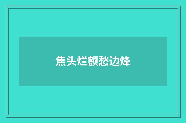 焦头烂额愁边烽