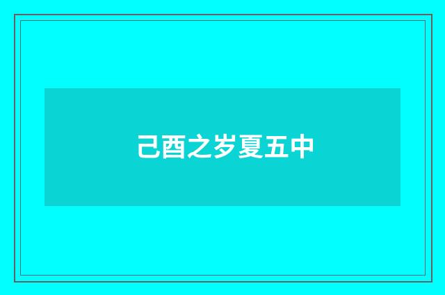己酉之岁夏五中