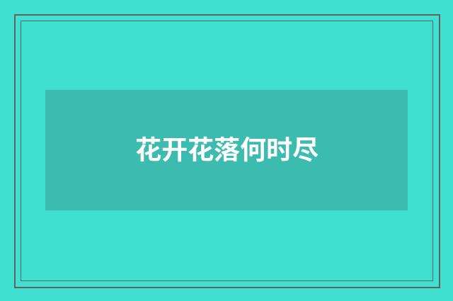 花开花落何时尽