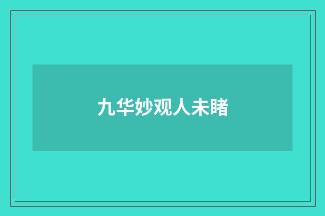 九华妙观人未睹