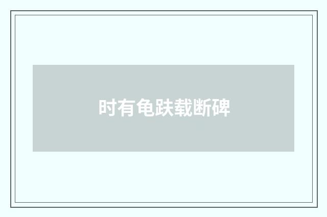 时有龟趺载断碑