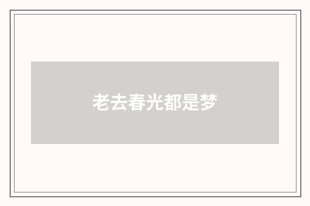 老去春光都是梦