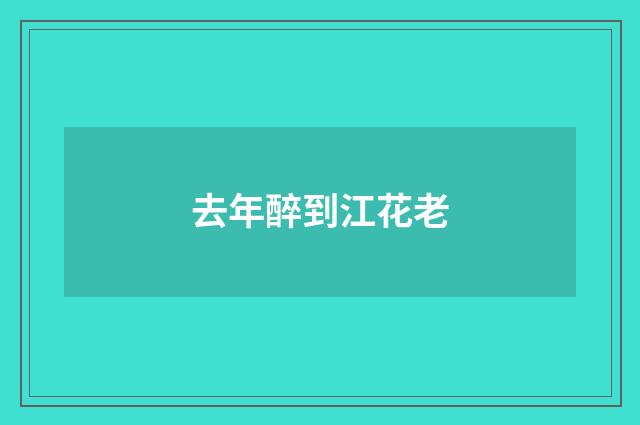去年醉到江花老