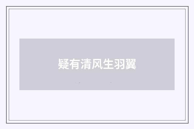 疑有清风生羽翼