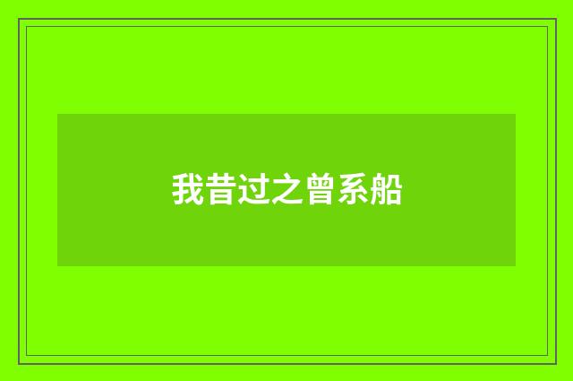 我昔过之曾系船