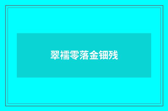 翠襦零落金钿残