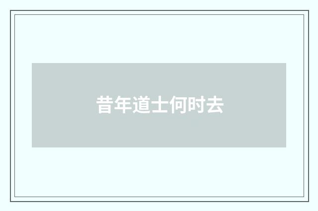昔年道士何时去