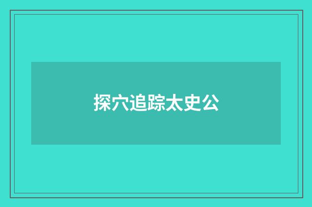 探穴追踪太史公