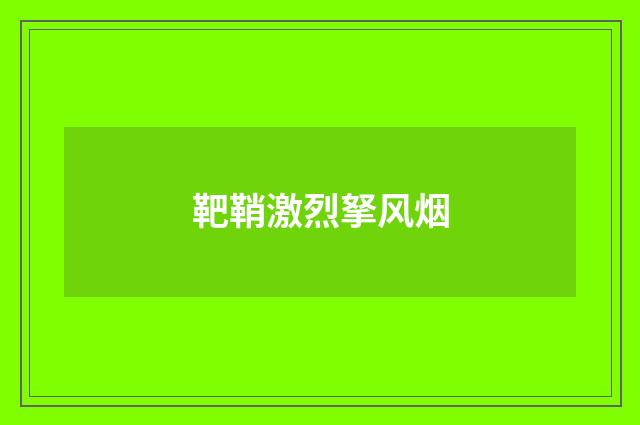 靶鞘激烈拏风烟