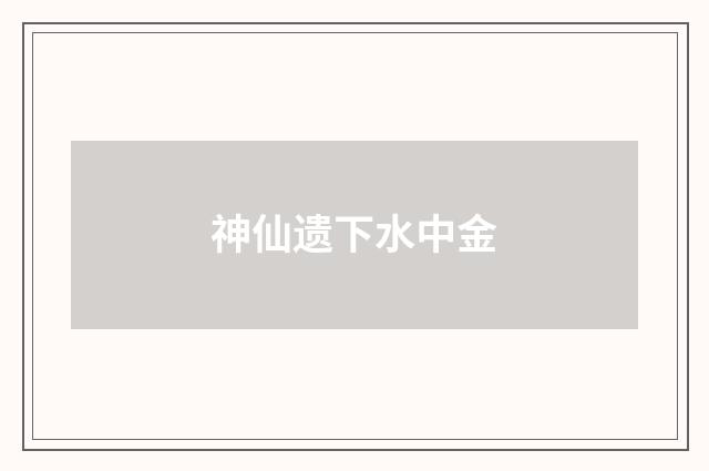 神仙遗下水中金