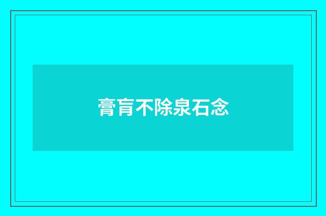 膏肓不除泉石念
