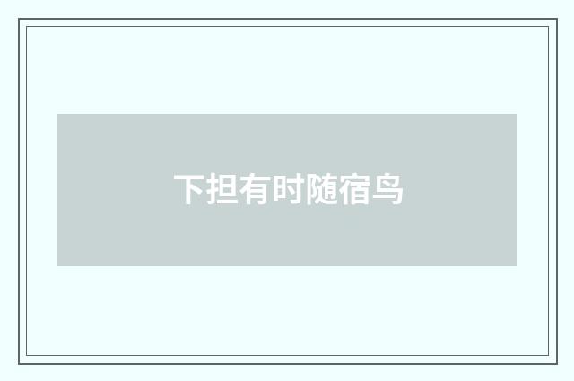 下担有时随宿鸟