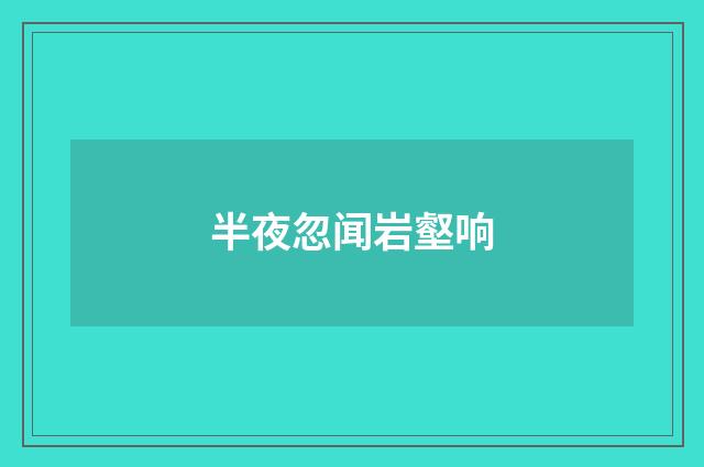 半夜忽闻岩壑响