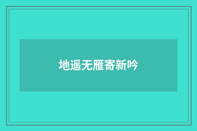 地遥无雁寄新吟