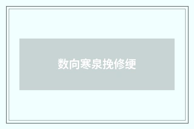 数向寒泉挽修绠