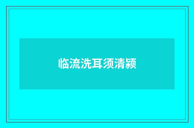 临流洗耳须清颍