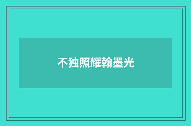 不独照耀翰墨光