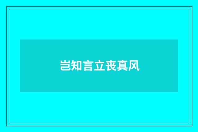 岂知言立丧真风