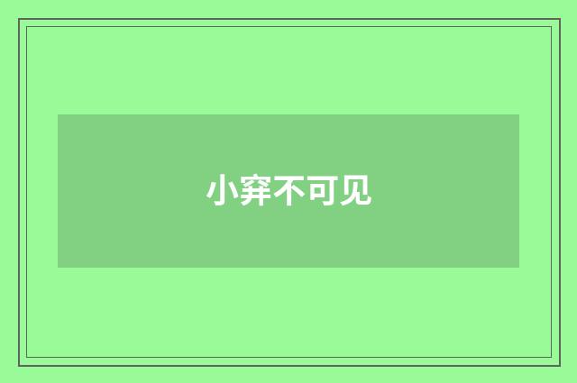 小穽不可见
