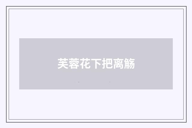 芙蓉花下把离觞