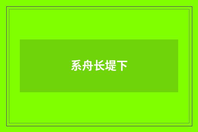 系舟长堤下