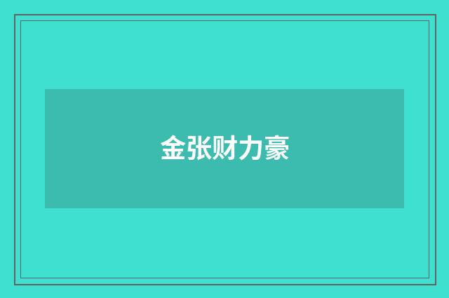 金张财力豪