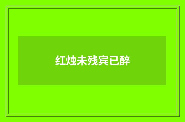 红烛未残宾已醉
