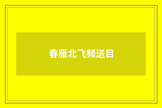 春雁北飞频送目