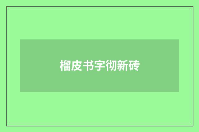 榴皮书字彻新砖