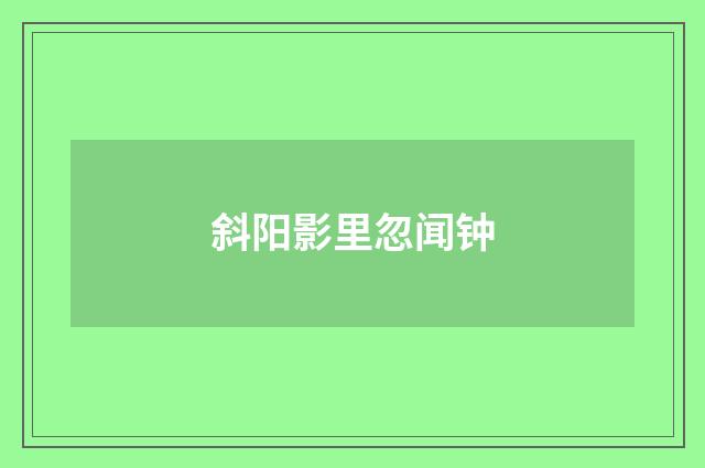 斜阳影里忽闻钟