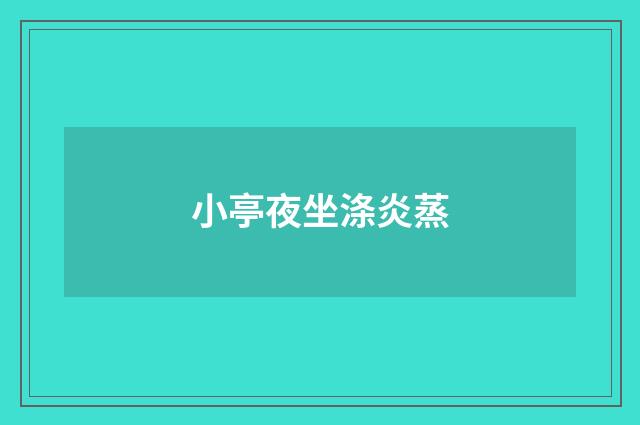 小亭夜坐涤炎蒸