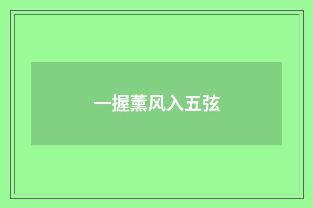 一握薰风入五弦