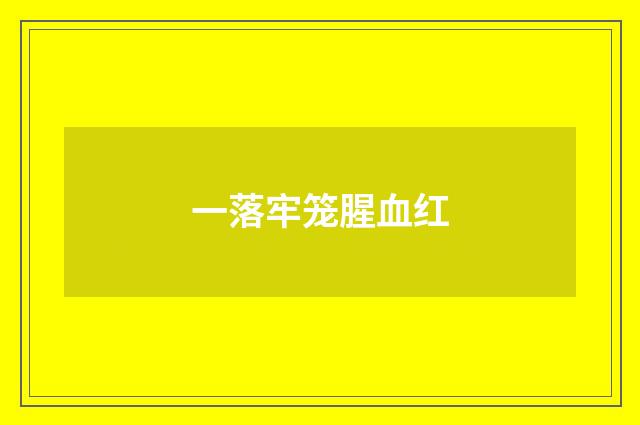 一落牢笼腥血红