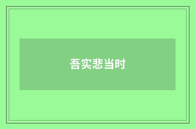 吾实悲当时