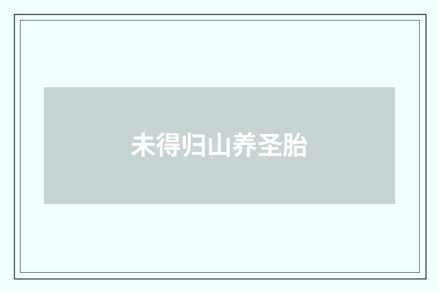 未得归山养圣胎