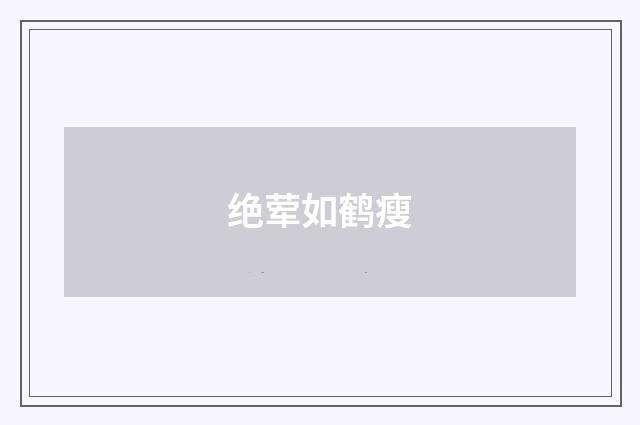 绝荤如鹤瘦
